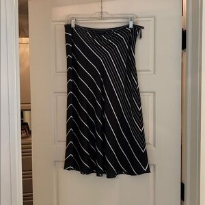 The Limited Silk Black and White Skirt